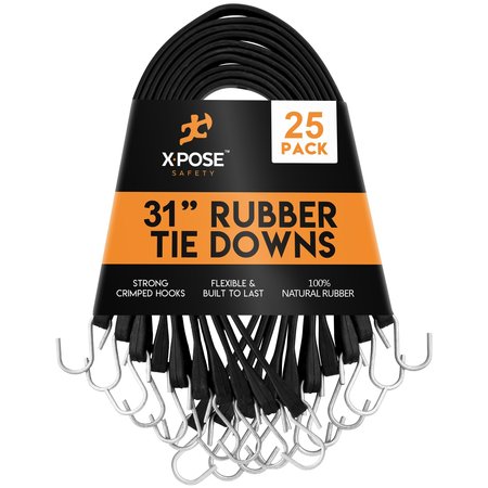 XPOSE SAFETY Molded Rubber Tie Down Straps 31 in , 25PK TS-31-25